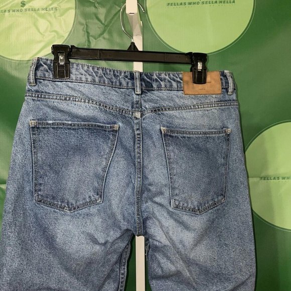 ZARA Trafaluc Denimwear Medium Blue Jeans Frayed Ankle Hem Women’s sz 6 zip VGUC - Picture 9 of 10